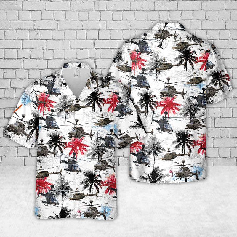 US Army OH-58D Kiowa Hawaiian Shirt Gift for Men Dad Father Gift for Men Dad Father