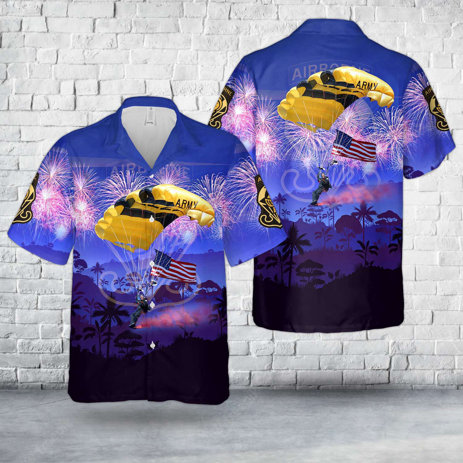 US Army Parachute Team Golden Knights, 4th Of July Hawaiian Shirt Gift for Men Dad Father Gift for Men Dad Father