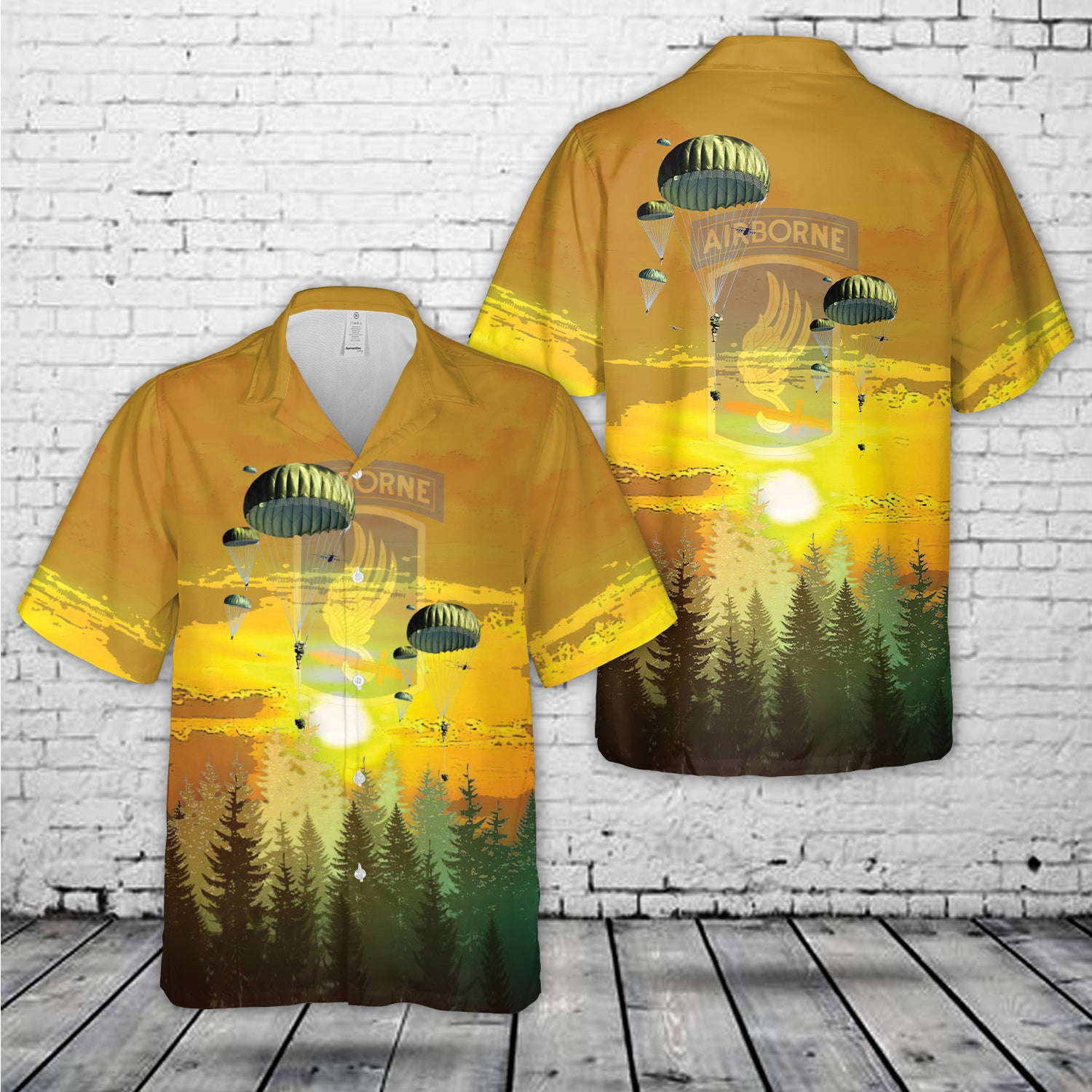 US Army Soldiers of the 173rd Airborne Brigade Combat Team exit a C-130 Hercules aircraft transporter, over Bunker Drop Zone Hawaiian Shirt Gift for Men Dad Father Gift for Men Dad Father