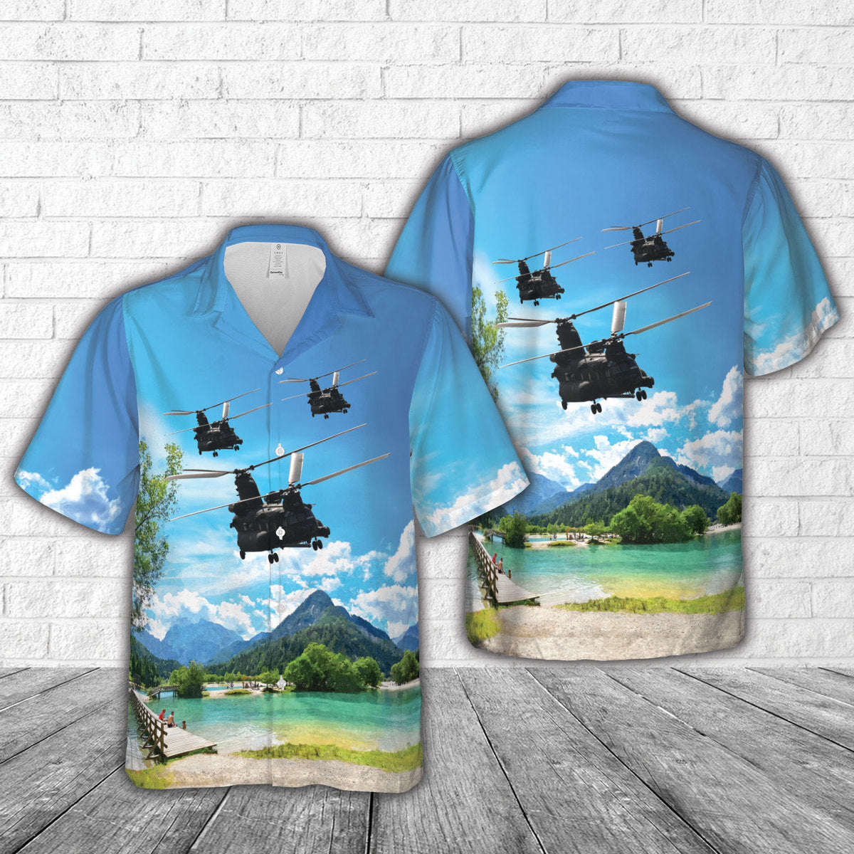 US Army Special Operations Command’s 160th Special Operations Aviation Regiment (Airborne) (SOAR(A)) Night Stalkers Boeing MH-47D Chinook Hawaiian Shirt Gift for Men Dad Father Gift for Men Dad Father