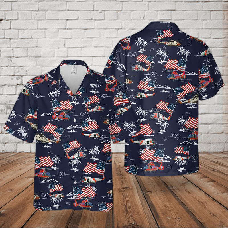 US Coast Guard 4th Of July Hawaiian Shirt Gift for Men Dad Father Gift for Men Dad Father