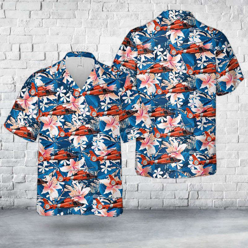 US Coast Guard Helicopter Interdiction Tactical Squadron MH-65D Hawaiian Shirt Gift for Men Dad Father Gift for Men Dad Father