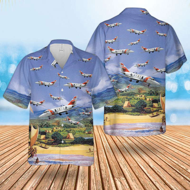 US Coast Guard HH-25 Guardian Helicopter Hawaiian Shirt Gift for Men Dad Father Gift for Men Dad Father