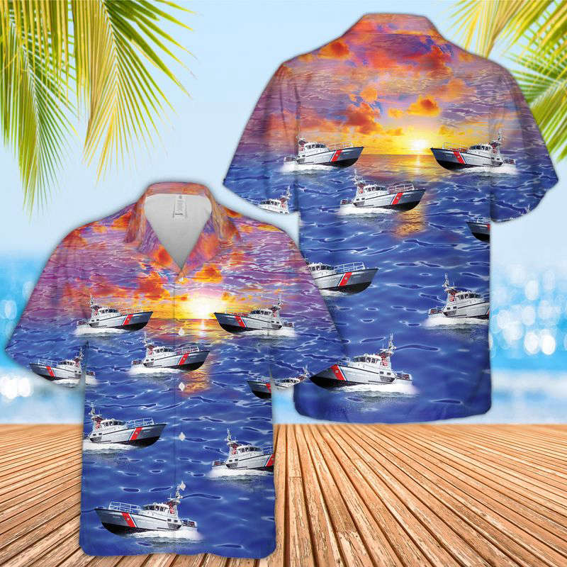 US Coast Guard Motor Life Boat Hawaiian Shirt Gift for Men Dad Father Gift for Men Dad Father
