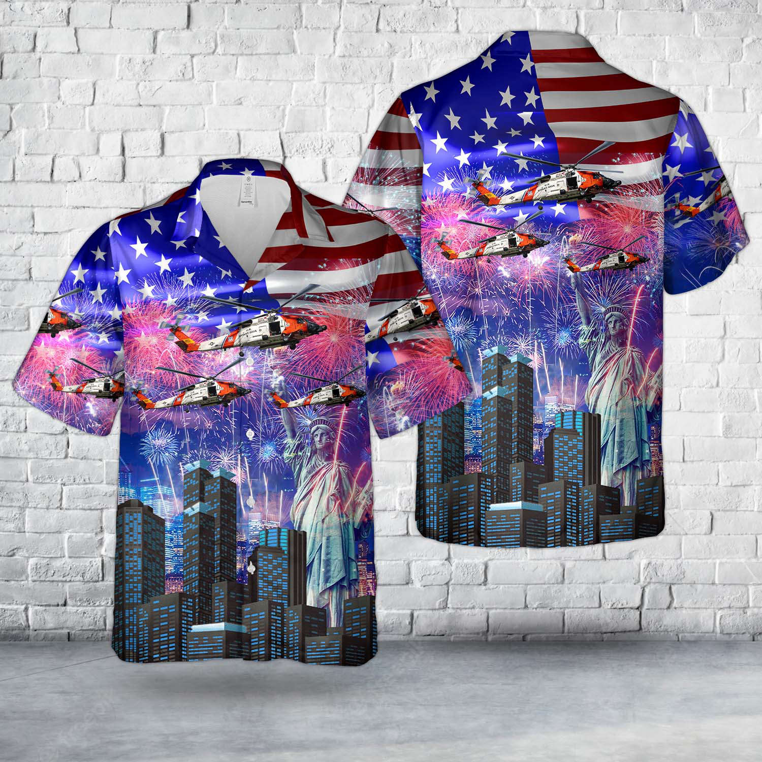 US Coast Guard Sikorsky HH-60J Jayhawk (S-70B-5), 4th Of July Hawaiian Shirt Gift for Men Dad Father Gift for Men Dad Father
