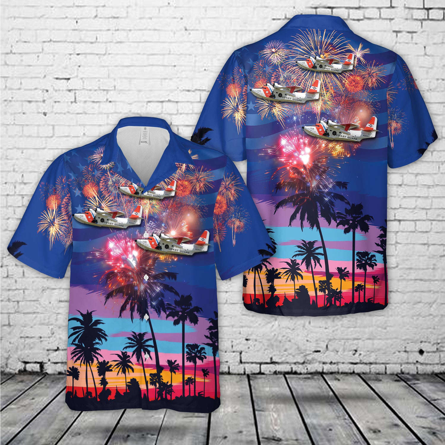 US Coast Guard (USCG) Grumman HU-16B Albatross. 4th Of July Hawaiian Shirt Gift for Men Dad Father Gift for Men Dad Father