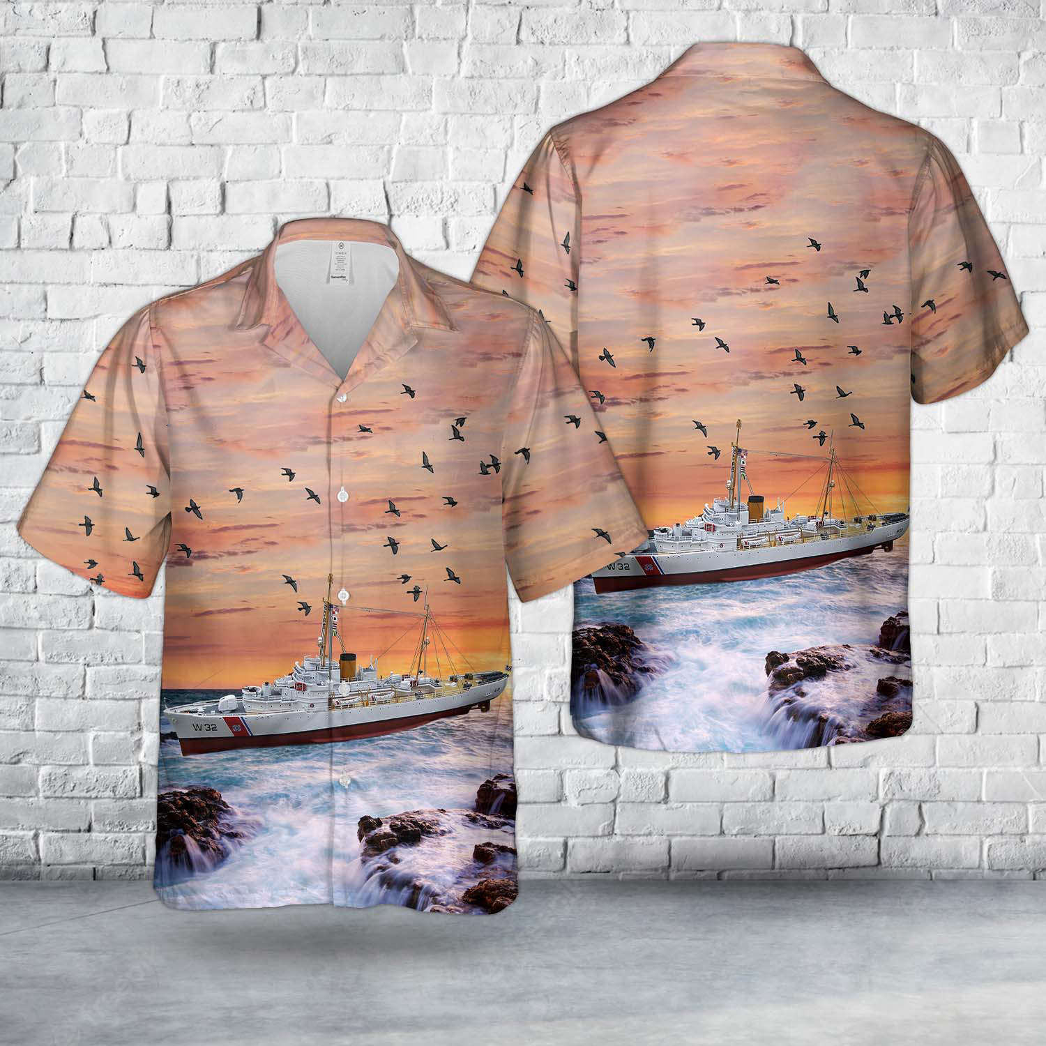 US Coast Guard USCGC Campbell (WPG-32) Hawaiian Shirt Gift for Men Dad Father Gift for Men Dad Father