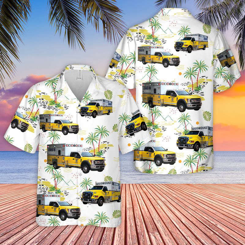 US Guilford County EMS Hawaiian Shirt Gift for Men Dad Father Gift for Men Dad Father
