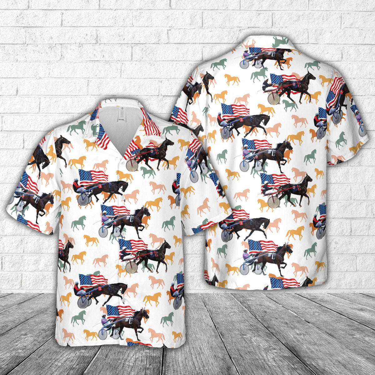 US Harness Horse Racing Hawaiian Shirt Gift for Men Dad Father Gift for Men Dad Father