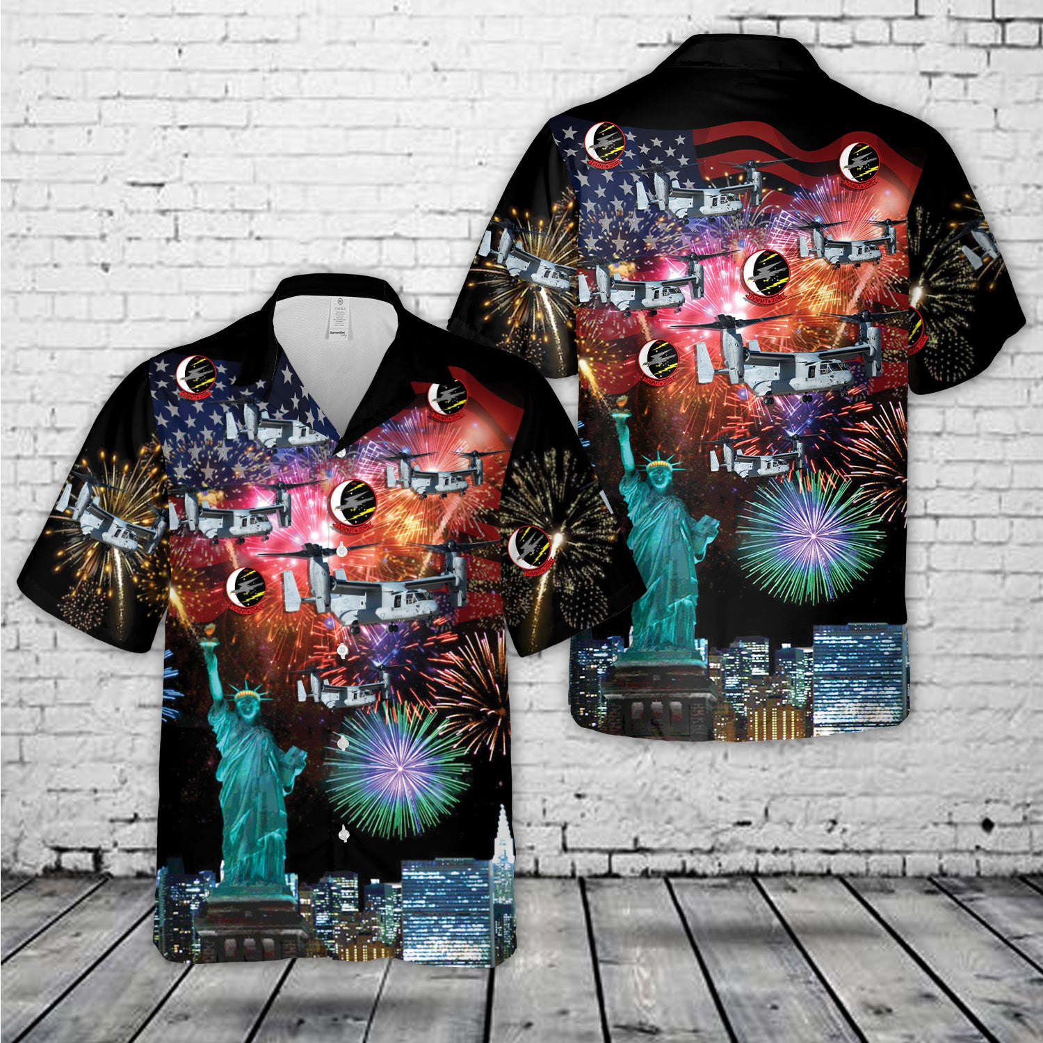 US Marine Corps Bell-Boeing MV-22B Osprey Of VMMT-204 ”Raptors”, 4th Of July Hawaiian Shirt Gift for Men Dad Father Gift for Men Dad Father