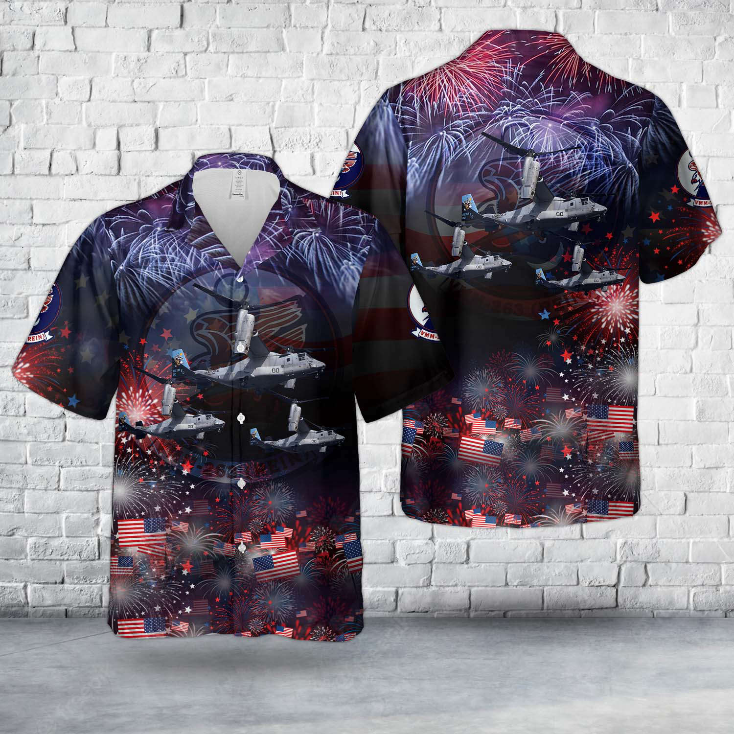 US Marine Corps VMM-263 (Rein) MV-22B Osprey, 4th Of July Hawaiian Shirt Gift for Men Dad Father Gift for Men Dad Father