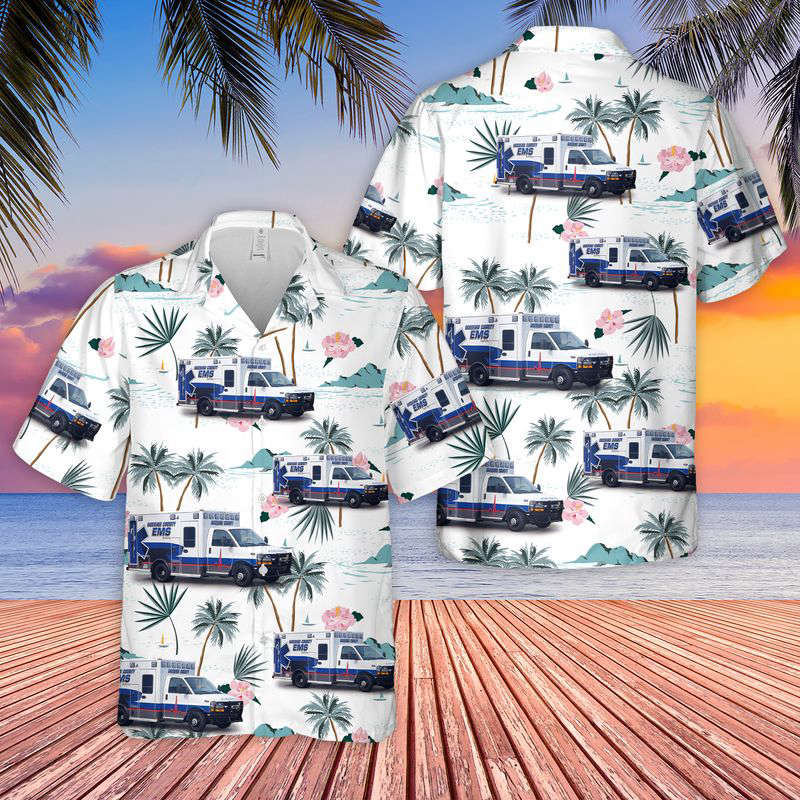 US Ogemaw County EMS Hawaiian Shirt Gift for Men Dad Father Gift for Men Dad Father
