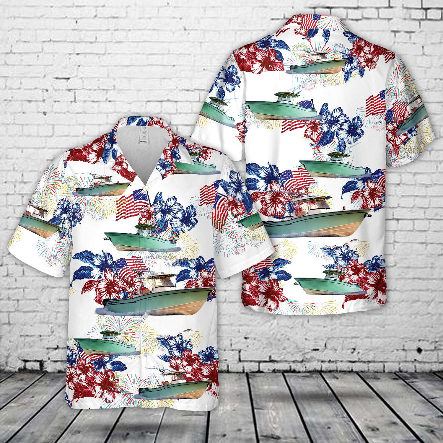 USA Grady-White Boats Canyon Center Console, 4th Of July Hawaiian Shirt Gift for Men Dad Father Gift for Men Dad Father