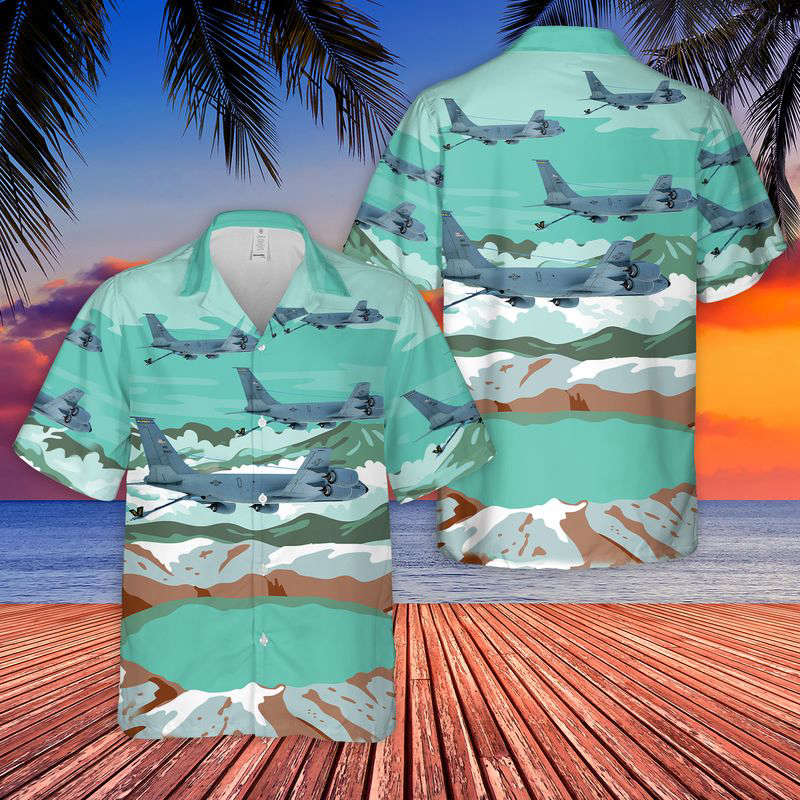 USAF Alaska Air National Guard 168th Air Refueling Squadron Boeing KC-135R Stratotanker Hawaiian Shirt Gift for Men Dad Father Gift for Men Dad Father