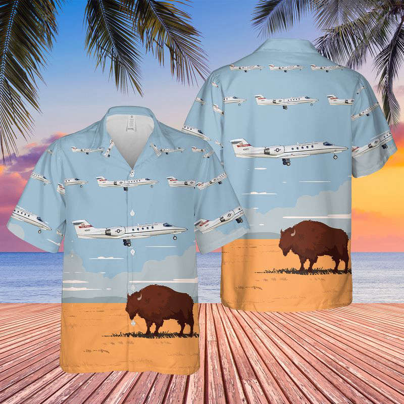 USAF C-21A Learjet Of North Dakota Air National Guard 119th Wing Hawaiian Shirt Gift for Men Dad Father Gift for Men Dad Father