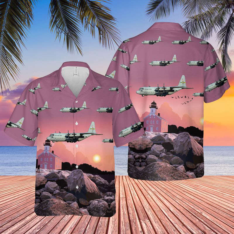 USAF Connecticut Air National Guard 118th Airlift Squadron C-130H Hercules Hawaiian Shirt Gift for Men Dad Father Gift for Men Dad Father