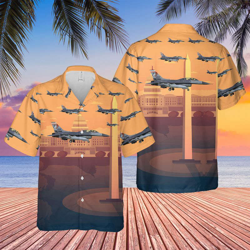 USAF District of Columbia Air National GuardGeneral Dynamics F-16D Hawaiian Shirt Gift for Men Dad Father Gift for Men Dad Father