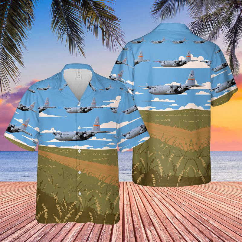 USAF Illinois Air National Guard 182d Airlift Wing C-130 Hawaiian Shirt Gift for Men Dad Father Gift for Men Dad Father