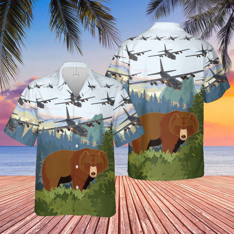 USAF Lockheed C-130H Hercules From The 189th Airlift Squadron, 124th Wing, Idaho Air National Guard Hawaiian Shirt Gift for Men Dad Father Gift for Men Dad Father