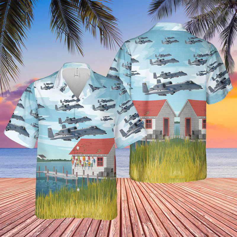 USAF Maryland Air National Guard 175th Wing A-10C Thunderbolt II Hawaiian Shirt Gift for Men Dad Father Gift for Men Dad Father