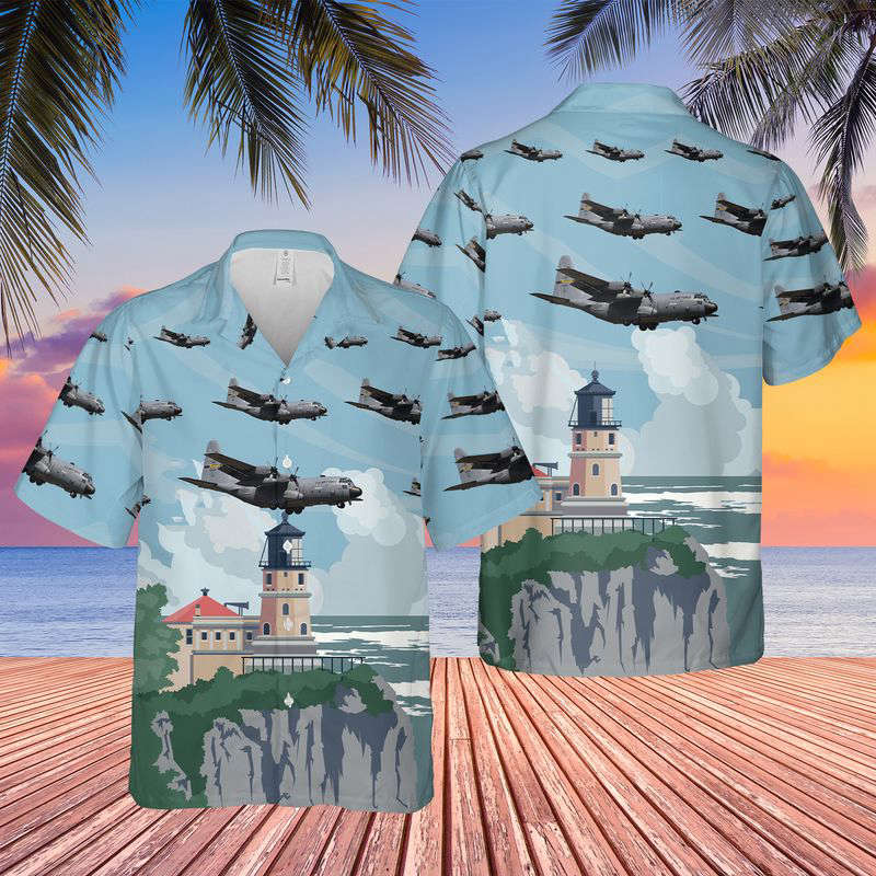 USAF Minnesota Air National Guard 133rd Airlift Wing Lockheed C-130H Hercules Hawaiian Shirt Gift for Men Dad Father Gift for Men Dad Father