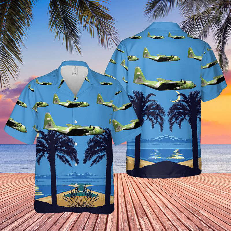USAF South Carolina Air National Guard 169th Fighter Wing Lockheed WC-130H Hawaiian Shirt Gift for Men Dad Father Gift for Men Dad Father