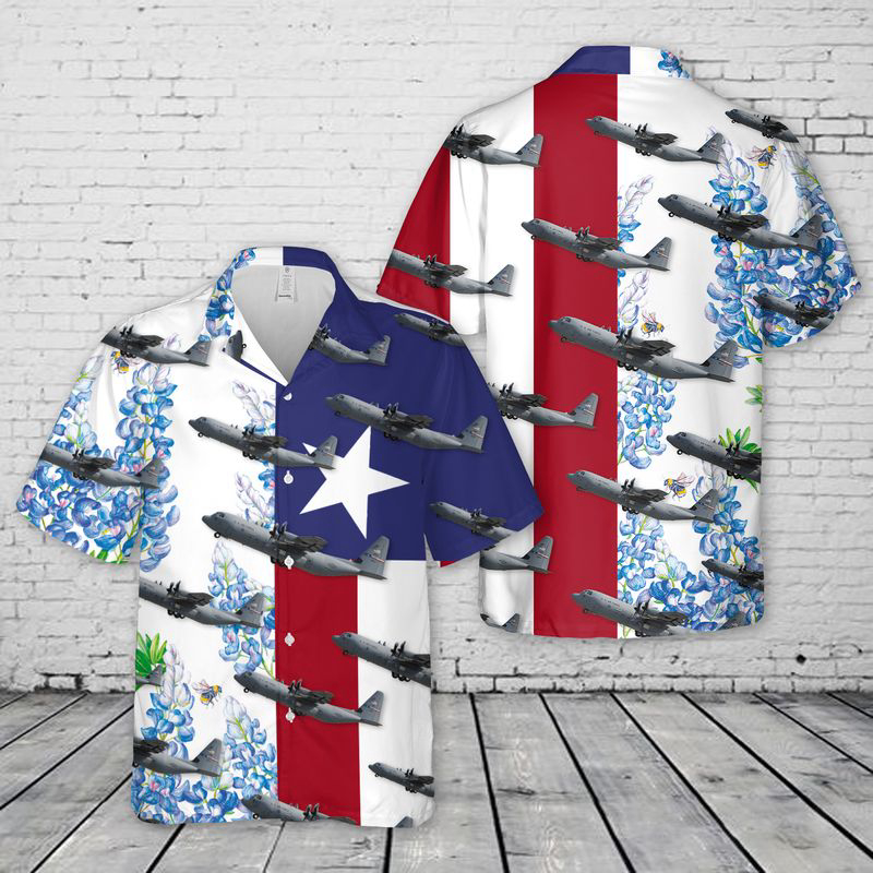 USAF Texas Air National Guard C-130J Hawaiian Shirt Gift for Men Dad Father Gift for Men Dad Father