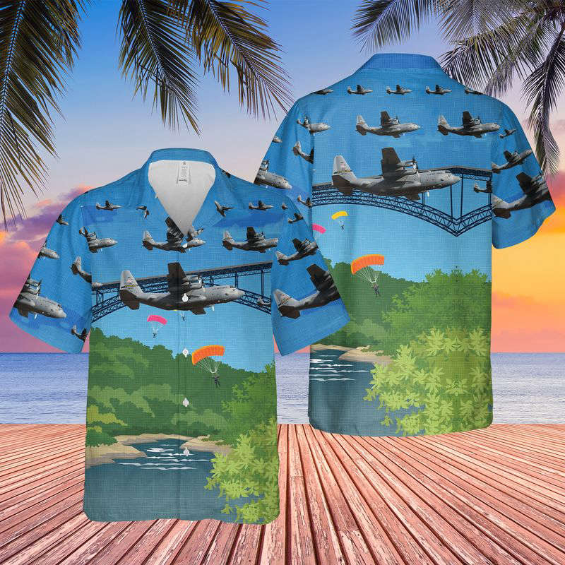 USAF West Virginia Air National Guard 130th Airlift Squadron C-130H Hercules Hawaiian Shirt Gift for Men Dad Father Gift for Men Dad Father