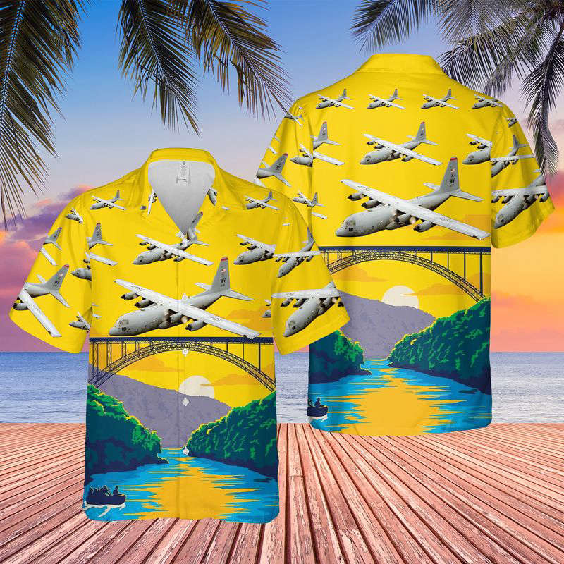 USAF West Virginia Air National Guard 167th Airlift Wing C-130H Hercules Hawaiian Shirt Gift for Men Dad Father Gift for Men Dad Father