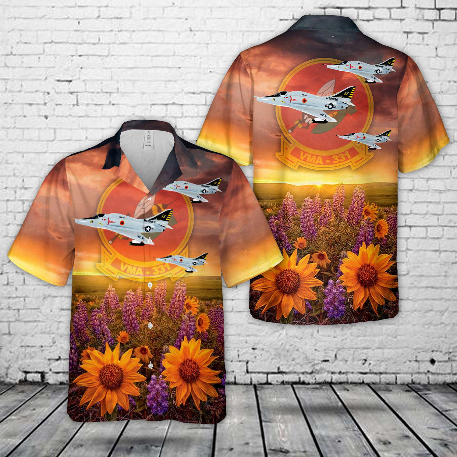 USMC Marine Attack Squadron 331 VMA-331 “Bumblebees” Hawaiian Shirt Gift for Men Dad Father Gift for Men Dad Father