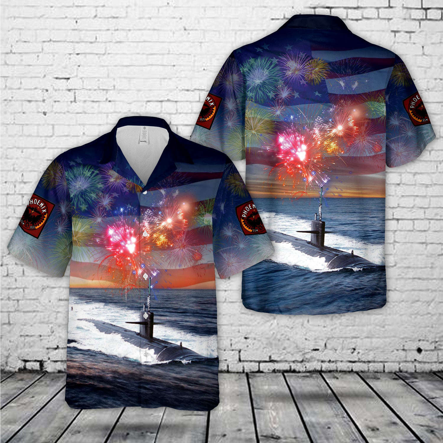 USS Phoenix (SSN-702) Attack Submarine, 4th Of July Hawaiian Shirt Gift for Men Dad Father Gift for Men Dad Father