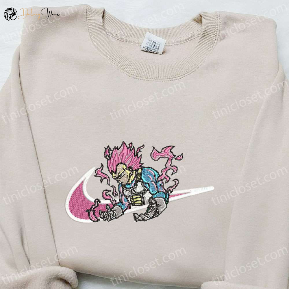 Dragon Ball Vegeta Ultra Ego x Swoosh Anime Embroidered Hoodie – Best Birthday Gift Idea