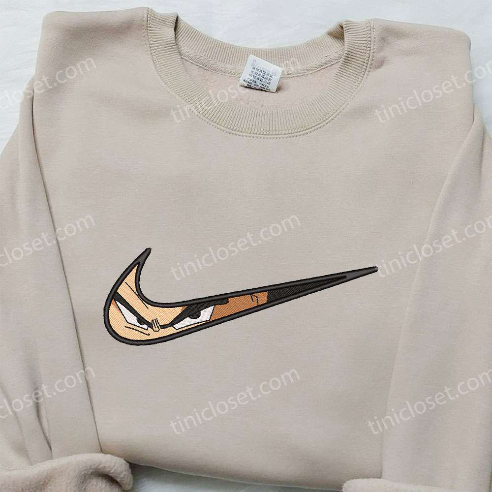 Vegeta x Nike Swoosh Anime Hoodie & Dragon Ball Shirt Nike Inspired Embroidered Apparel