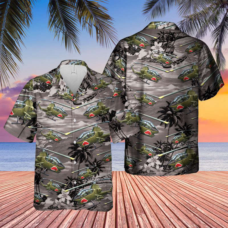 Vietnam Era AH-1 Cobra Helicopter Hawaiian Shirt Gift for Men Dad Father Gift for Men Dad Father