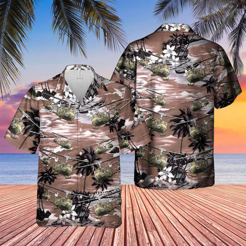 Vietnam Era UH-1 Iroquois – Huey Helicopter Hawaiian Shirt Gift for Men Dad Father Gift for Men Dad Father