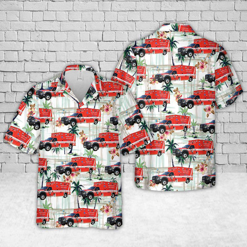 Virginia Fauquier County EMS Hawaiian Shirt Gift for Men Dad Father Gift for Men Dad Father