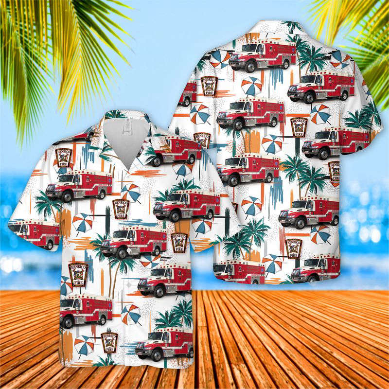 Virginia Henrico County EMS Hawaiian Shirt Gift for Men Dad Father Gift for Men Dad Father