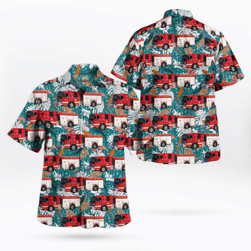 Warren Township Fire Department, Indiana Hawaiian Shirt Gift for Men Dad Father Gift for Men Dad Father