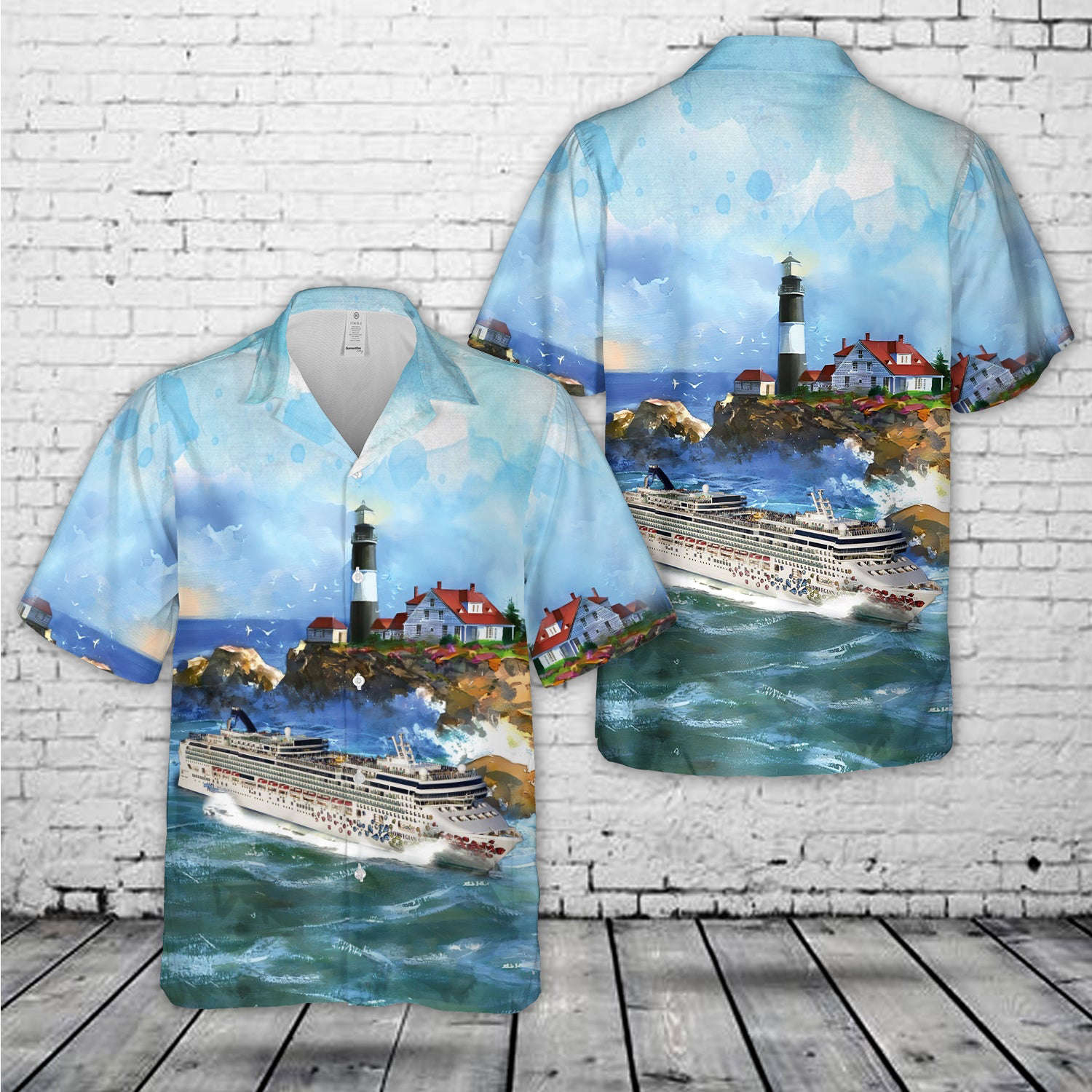 Water line NCL Gem cruise ship Hawaiian Shirt Gift for Men Dad Father Gift for Men Dad Father