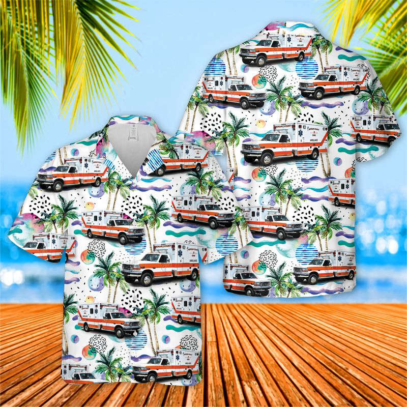West Virginia Morgan County EMS Hawaiian Shirt Gift for Men Dad Father Gift for Men Dad Father