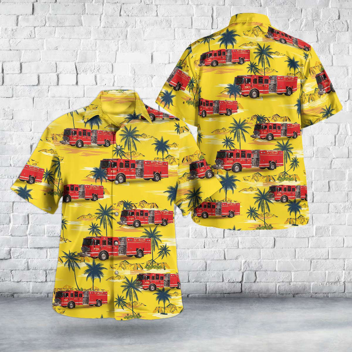 Wharton, New Jersey, Wharton Fire Department Hawaiian Shirt Gift for Men Dad Father Gift for Men Dad Father
