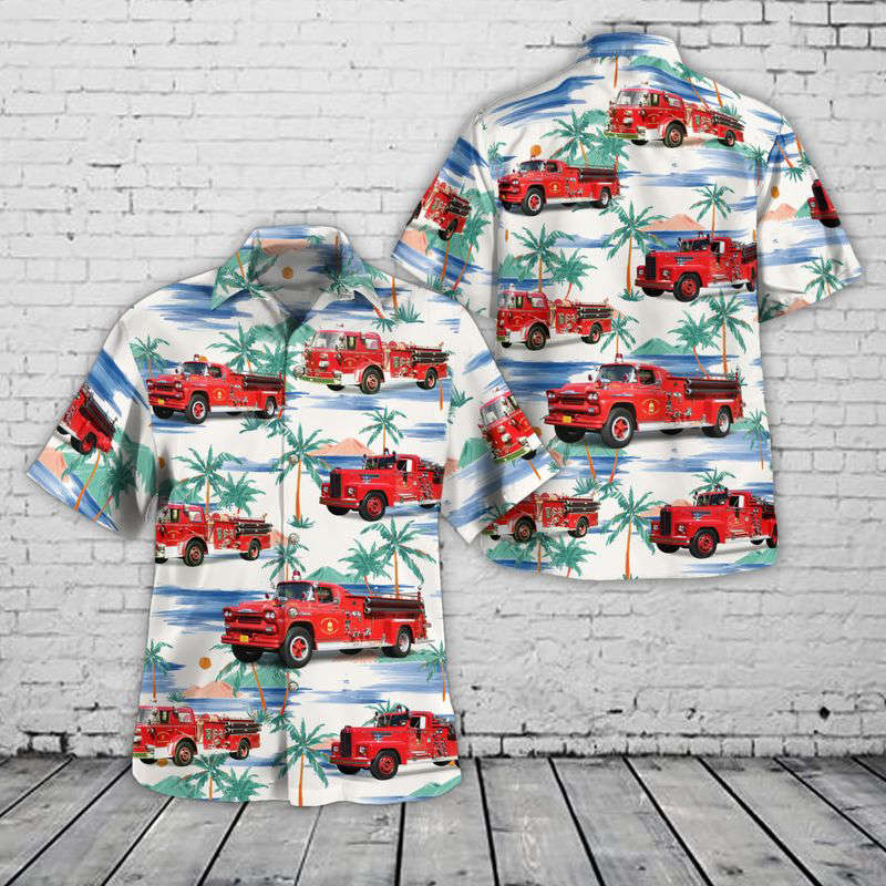 White Sulphur Springs, West Virginia, Greenbrier Hotel Fire Department Hawaiian Shirt Gift for Men Dad Father Gift for Men Dad Father
