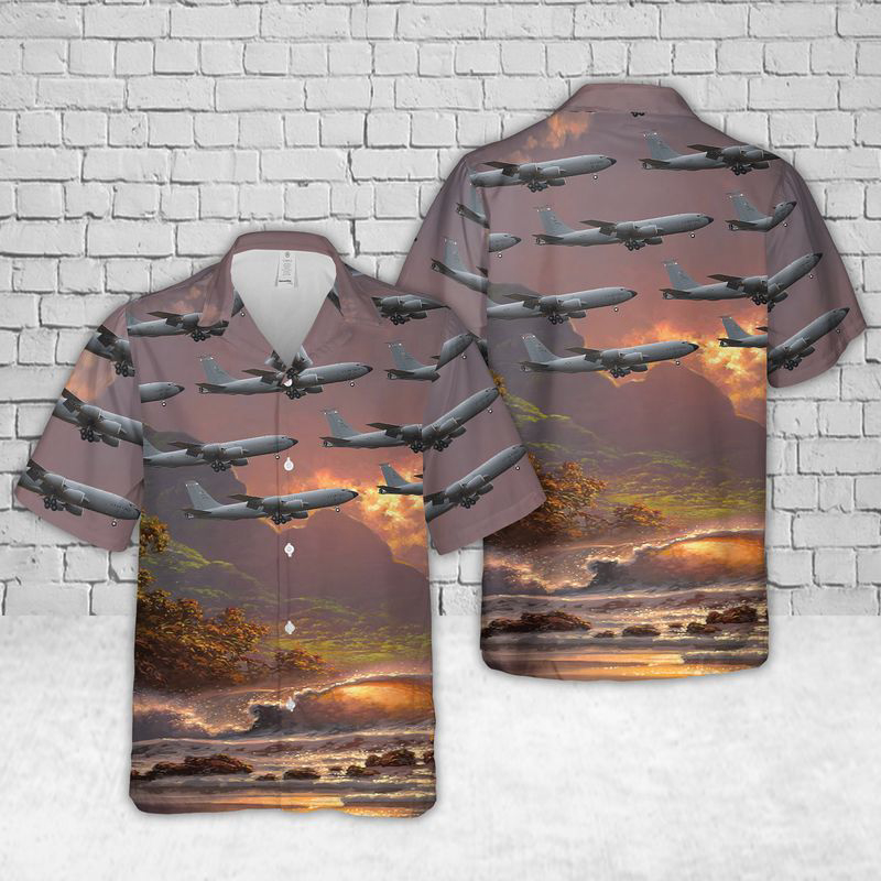 Wisconsin Air National Guard KC-135R Stratotanker Hawaiian Shirt Gift for Men Dad Father Gift for Men Dad Father