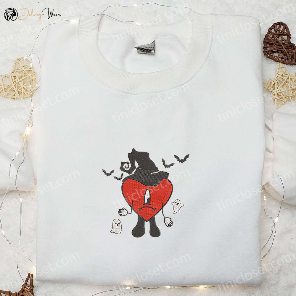 Witch Bad Bunny Embroidered Sweatshirt – Halloween Hoodie Perfect Family Gifts
