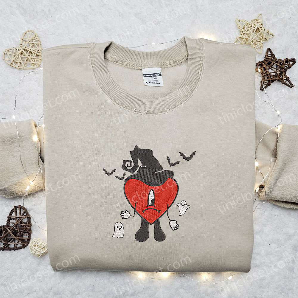 Witch Bad Bunny Embroidered Sweatshirt – Halloween Hoodie Perfect Family Gifts