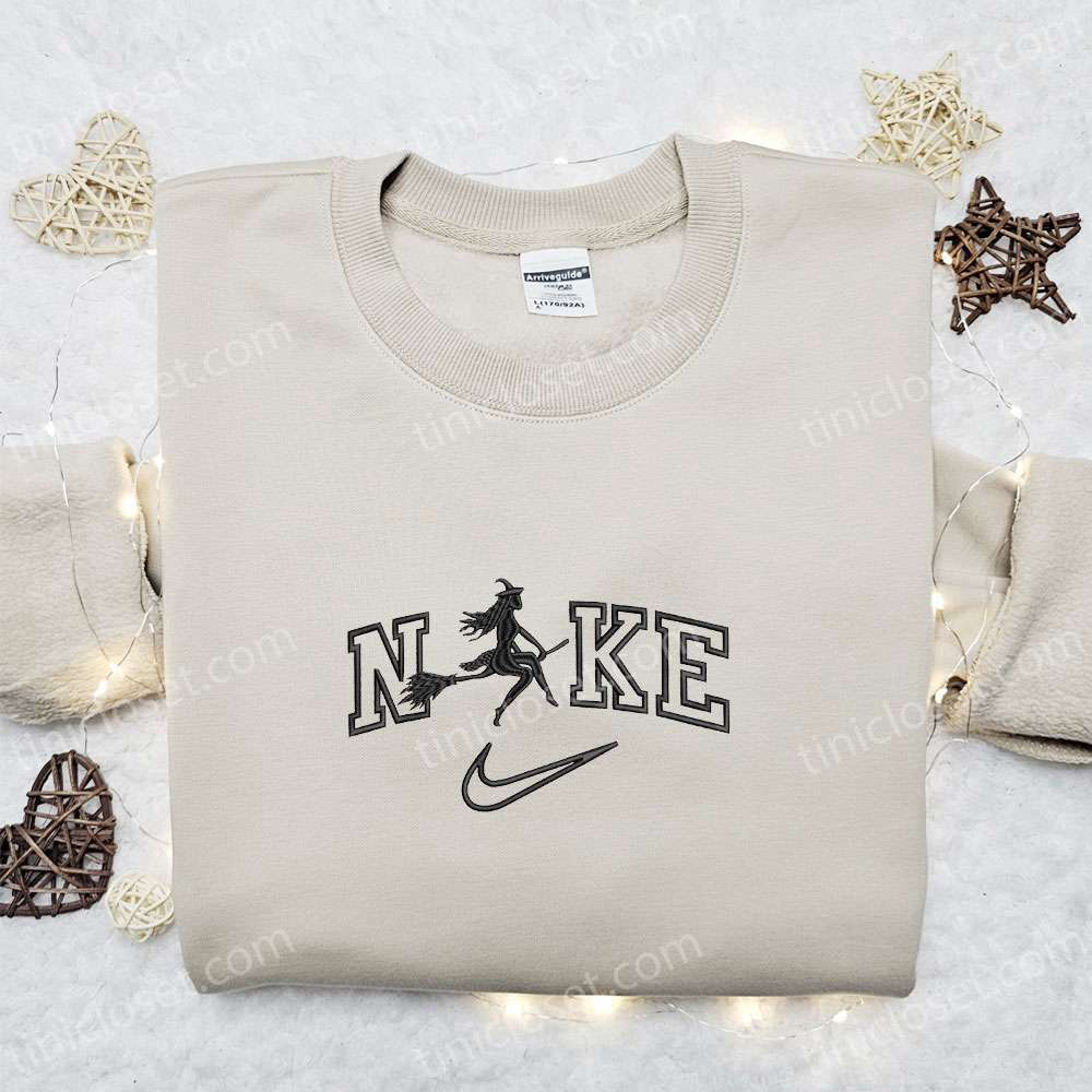 Spooky Nike Witch Halloween Embroidered Hoodie & Shirt: Best Family Gift Ideas