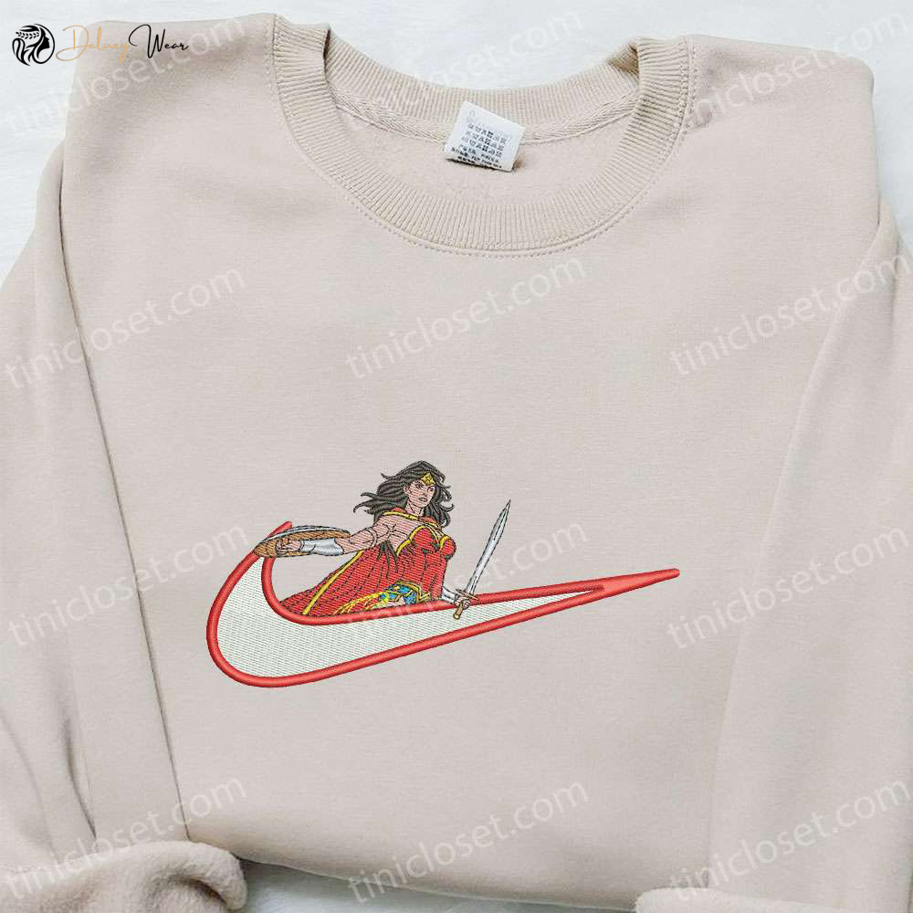 Ultimate Wonder Women x Swoosh Movie Embroidered Hoodie & DC Cinematic Universe Shirt – Best Family Gift Ideas!