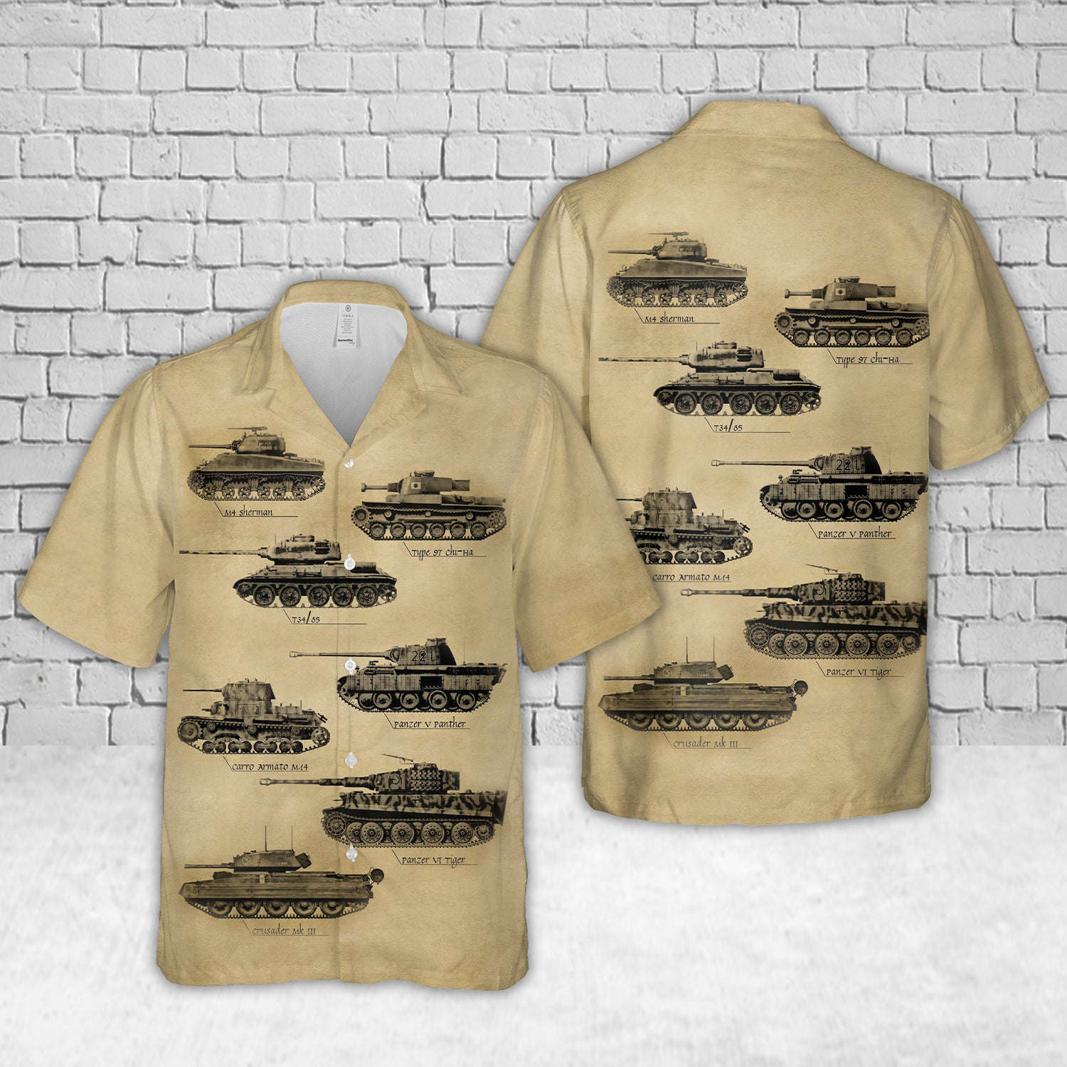 WWII TANKS Hawaiian Shirt Gift for Men Dad Father Gift for Men Dad Father