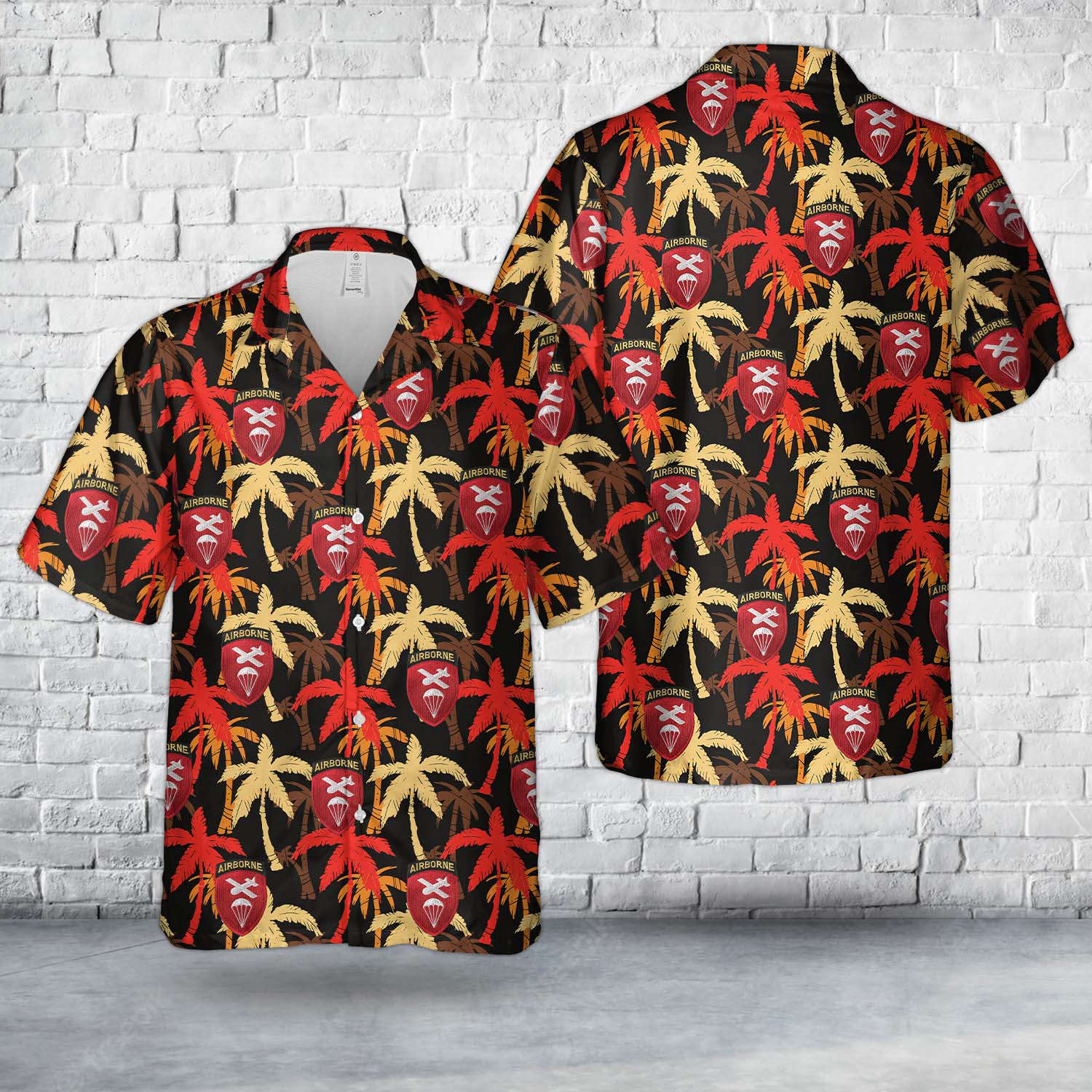 WWII US 101st 82nd HeadQuarters HQ Command Airborne Paratrooper Hawaiian Shirt Gift for Men Dad Father Gift for Men Dad Father
