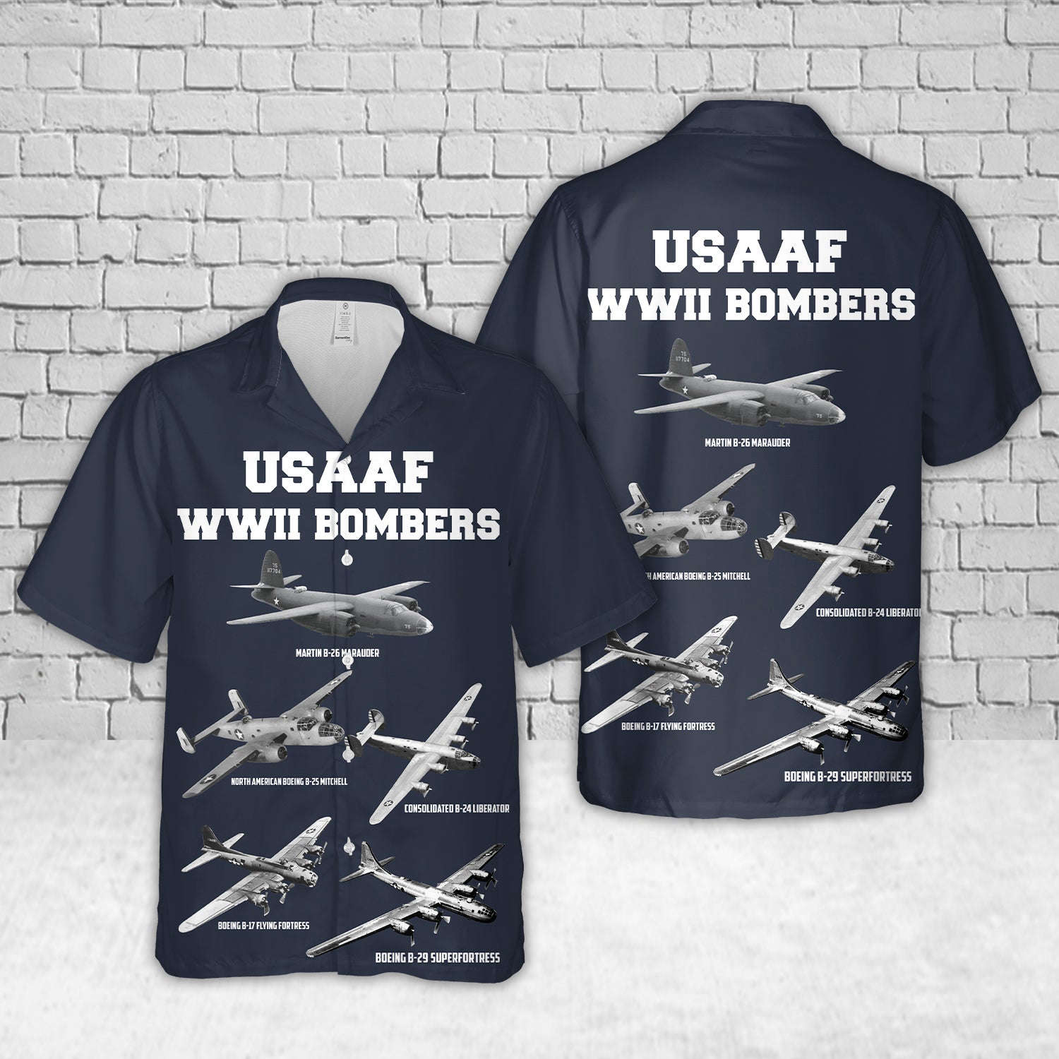 WWII US Army Air Force Heavy Bombers Hawaiian Shirt Gift for Men Dad Father Gift for Men Dad Father